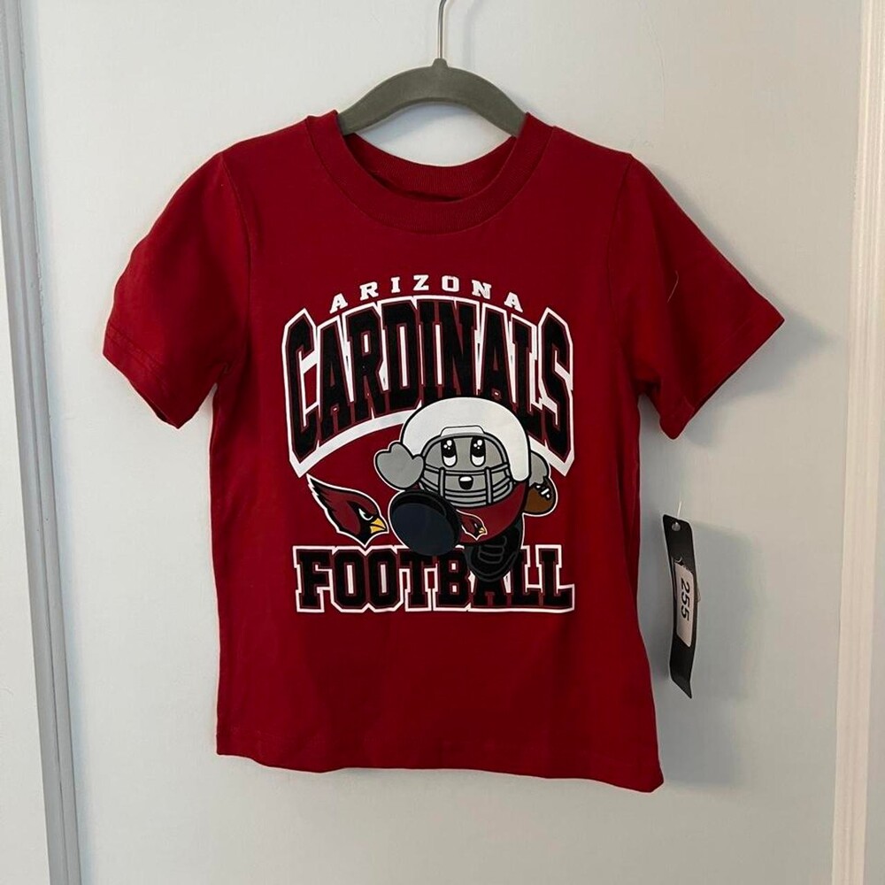 Arizona Cardinals Football baby tee with cartoon football player graphic size 3T